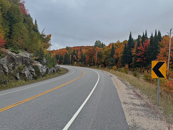 At km 51 of Highway 60 in Algonquin Park on September 25, 2025 (click to enlarge). At km 51 of Highway 60 in Algonquin Park on September 25, 2025 (click to enlarge).