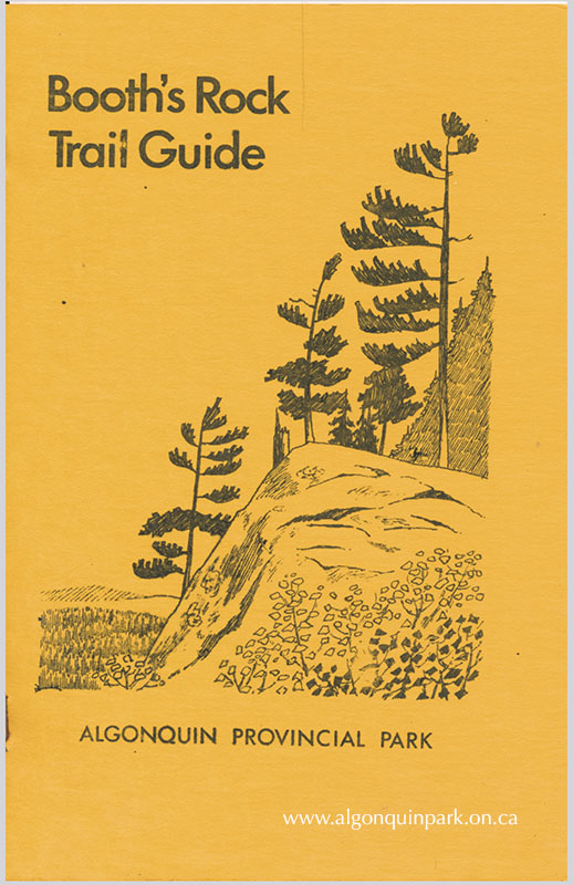 Image: Cover of Algonquin Park&rsquo;s first trail guide, created in 1968 for the newly constructed Booth&rsquo;s Rock Trail. APPAC, M-7-2b. 