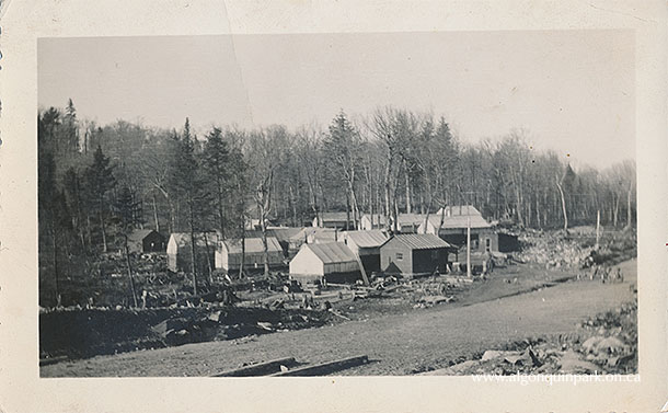 Highway 60 construction camp at Lost (Found) Lake, c. 1934 – 1936. APPAC, 2021.18.40. Estate of Janet Ivel (Hughes) Gurr.