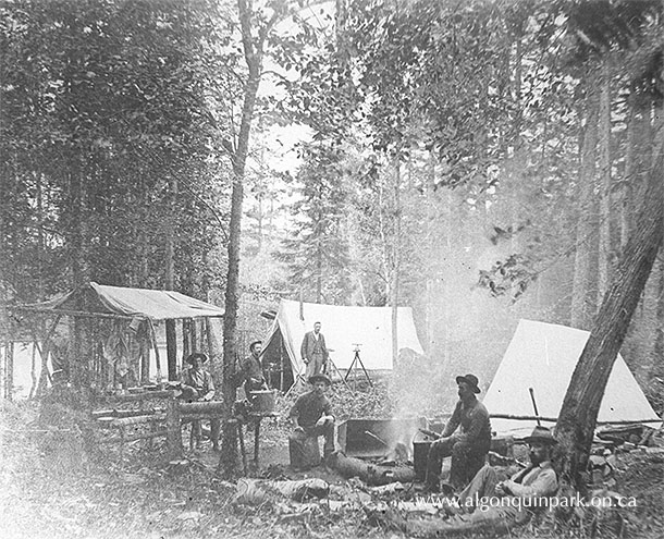 W.S. Cranston's Survey Camp, No. 1, Cache Lake, 1895. APPAC, APM 148, Photographed by John Walter Le Breton Ross. 