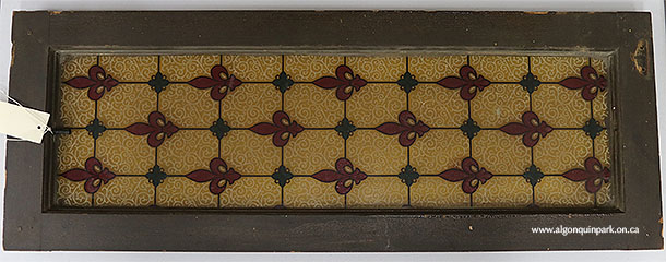 Faux “stained glass” transom window from the Highland Inn. APPAC, 2005.31.1, From the Collection of Don Beauprie. 