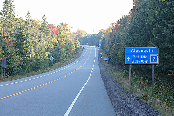 At the West Gate (km 0) in Algonquin Park on September 18, 2024