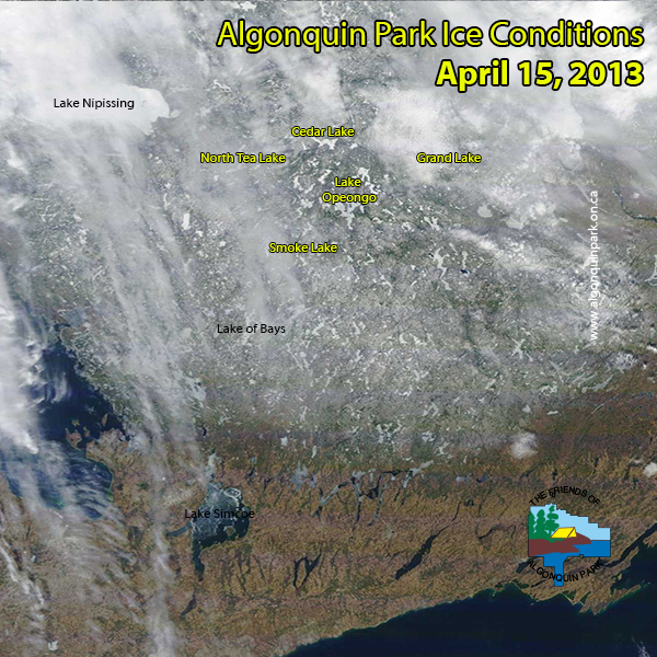 Algonquin Park Ice Cover on April 15, 2013