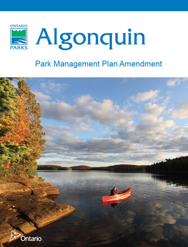 Algonquin Park Management Plan Amendment 2013 Cover