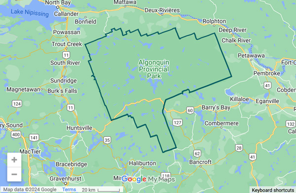 Map of Algonquin Park
