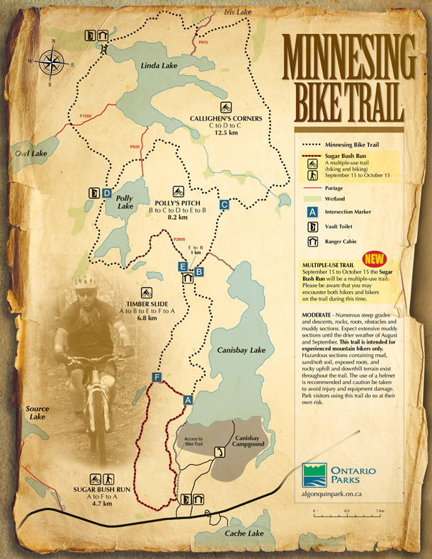 Minnesing Mountain Bike Trail Algonquin Park