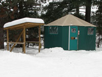 Mew Lake Campground Yurt in Winter