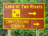 Lake of Two Rivers Campground Sign