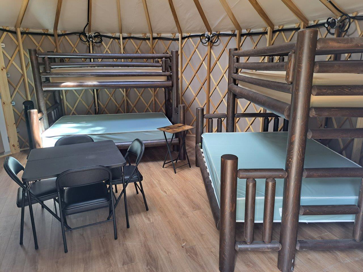 Interior of a yurt in Algonquin Park